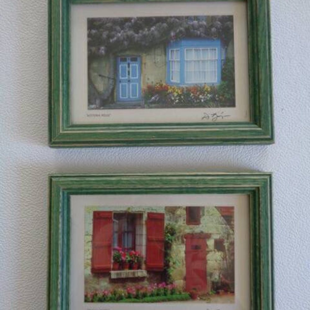 2 Green Framed Photos by Dennis Barloga